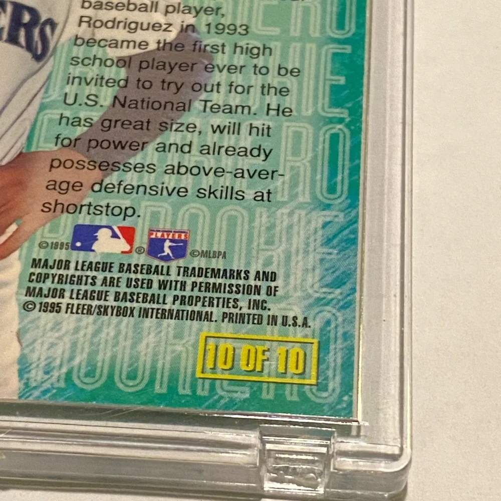 Alex Rodriguez RC Rookie Insert Rare! 1995 SkyBox E motion #10 of 10 Vintage